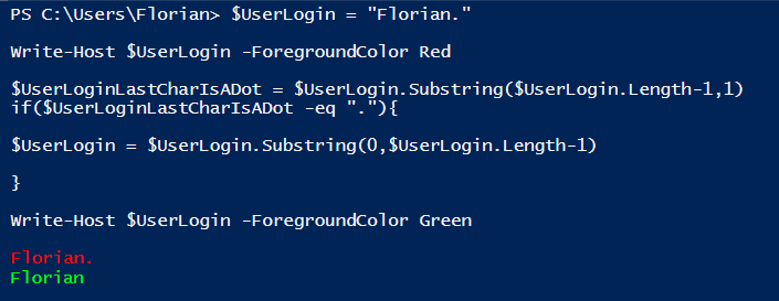 PowerShell Supprimer le dernier caract re d une cha ne