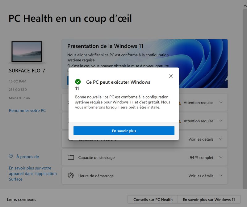 Prérequis Windows 11