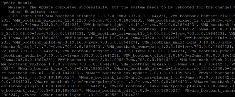 Mise à jour ESXi 6.7 vers 7.0