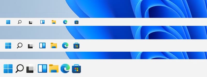Taille de la barre des tâches Windows 11