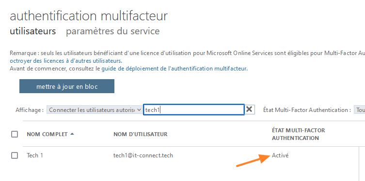 Office 365 - Activer MFA avec PowerShell