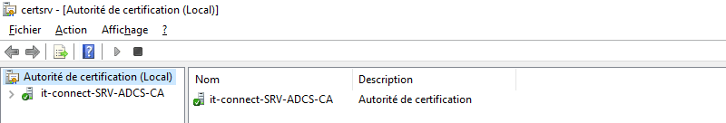 ADCS - Console de gestion des certificats