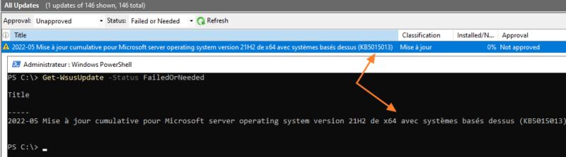 Get-WsusUpdate - Exemple