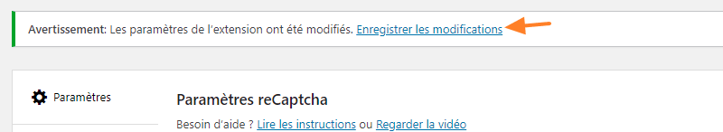 WordPress - Enregistrer la configuration