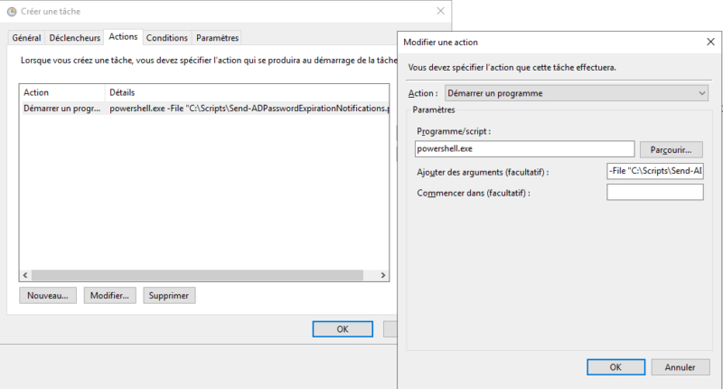 Script PowerShell - Tâche planifiée