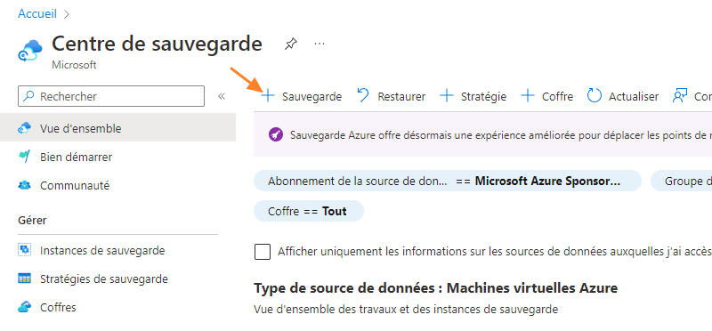 Azure VM Backup - Planifier une sauvegarde de VM