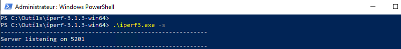 Exécuter le serveur iperf sur Windows