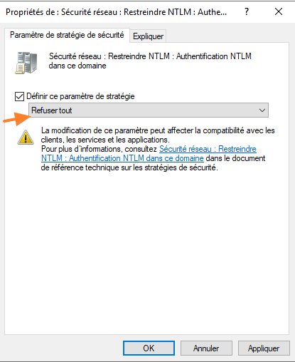 Active Directory - Désactiver NTLMv1 et NTLMv2 - GPO