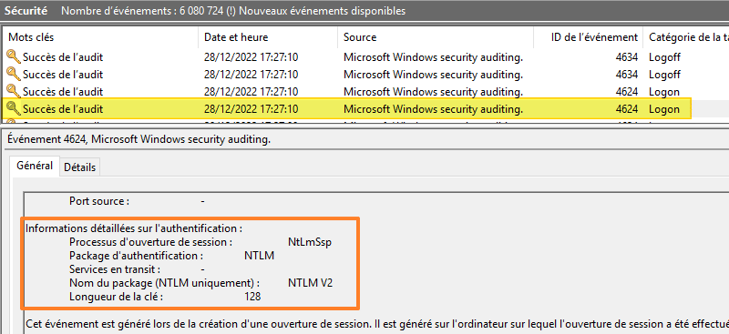 Active Directory - Event 4624 NTLM