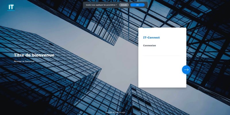 Texte sur page de connexion NAS Synology