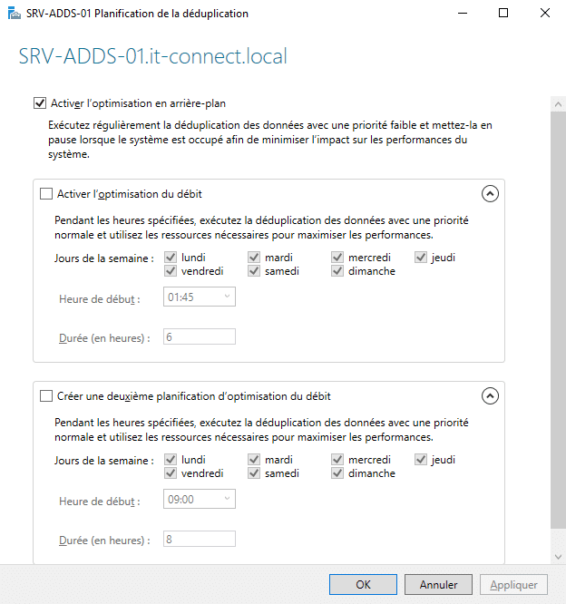 Configurer la déduplication de données - Windows Server - Etape 2