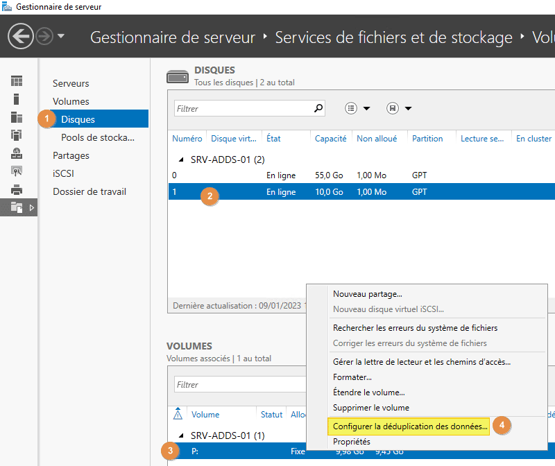 Configurer la déduplication de données - Windows Server