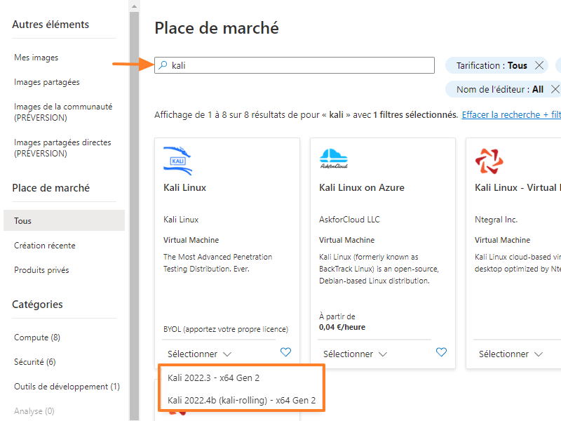 Kali Linux - Créer une VM Azure - Etape 3