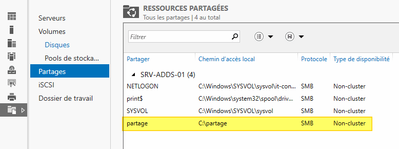 Windows Server 2022 - Créer un partage SMB - Etape 8