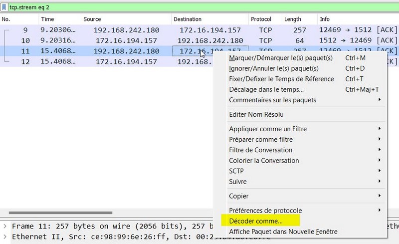 Wireshark - Décoder comme