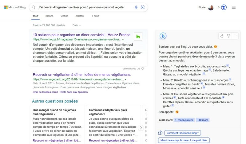 Test du nouveau Bing