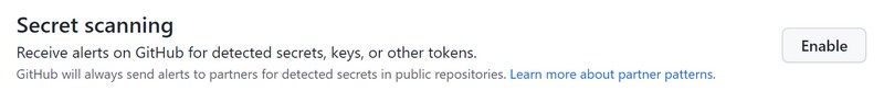 GitHub Secret Scanning - Activation sur un dépôt