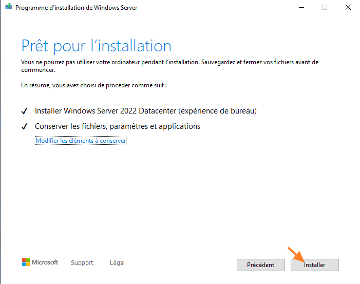 Mise à niveau Windows Server 2019 vers Windows Server 2022 - Etape 9