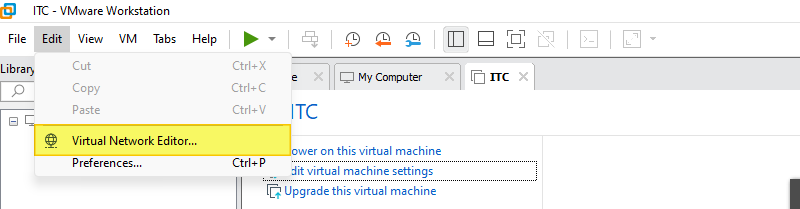 VMware Workstation - Virtual Network Editor