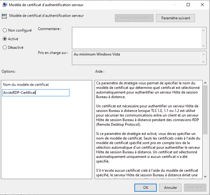 ADCS - GPO - Certificat RDP - 2