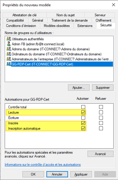 ADCS - Modèle certificat RDP - 8