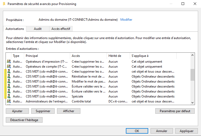 MDT - Intégrer ordinateur au domaine Active Directory - Déléguer droits - 6