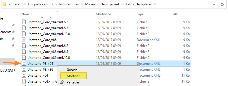 MDT Script Error - Modifier Unatted_PE_x64