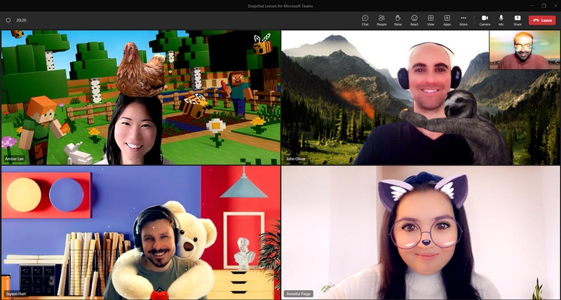 Microsoft Teams - Snapchat Lenses for Microsoft Teams