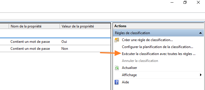 FSRM - Exécuter la tâche de classification