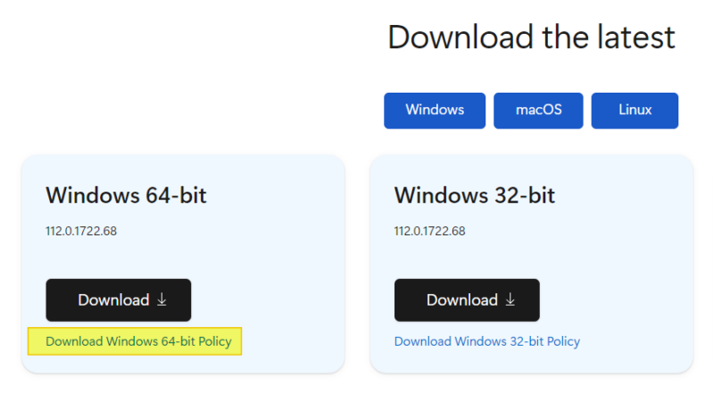 Microsoft Edge - Télécharger ADMX