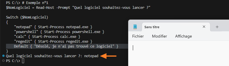 PowerShell - Switch - Exemple 1