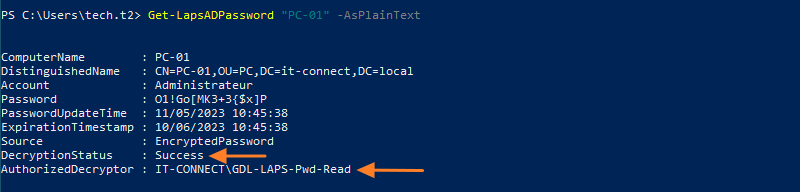Windows LAPS - Get-LapsADPassword - AuhorizedDecryptor