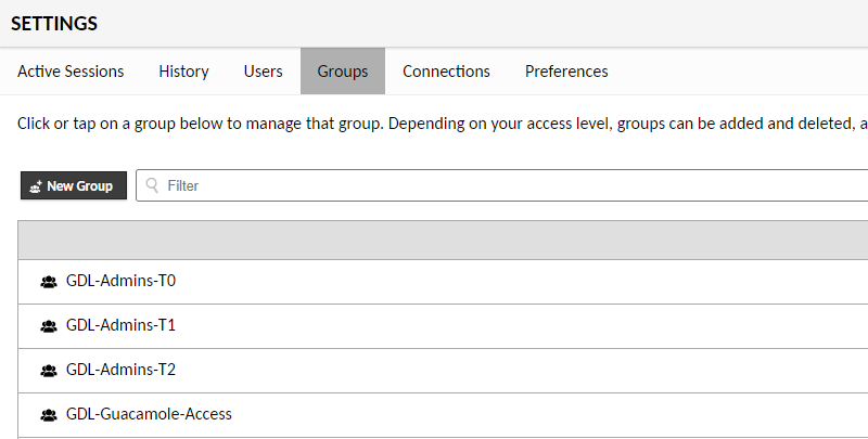 Apache Guacamole - Groupes Active Directory