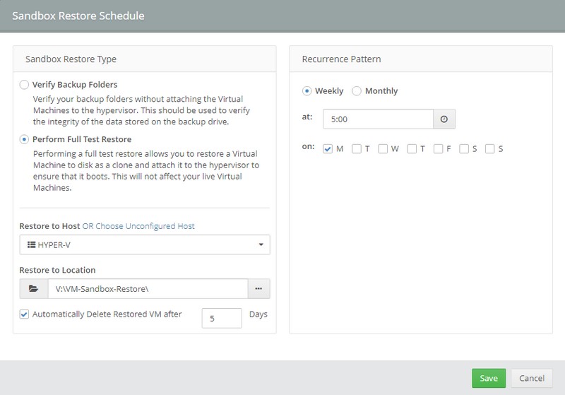 Hornetsecurity VM Backup - Tester backups en sandbox