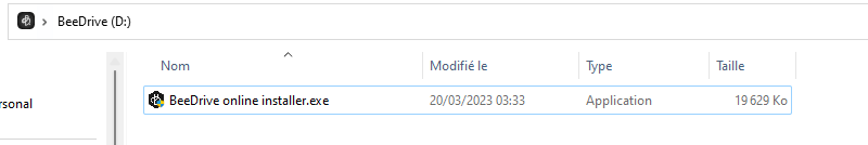 BeeDrive installation Windows
