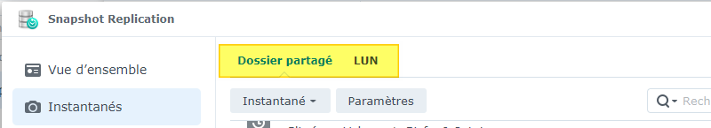 DSM - Snapshot Replication - Dossier partagé ou LUN