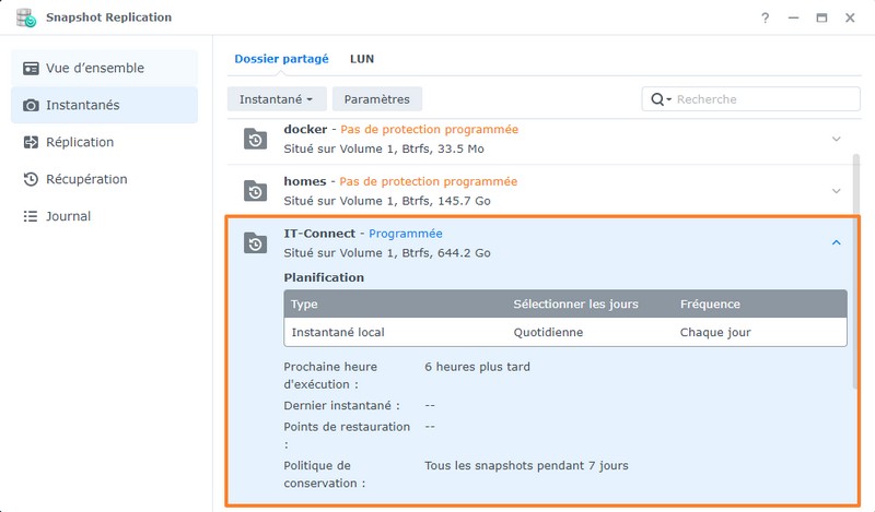 DSM - Snapshot Replication - Planification