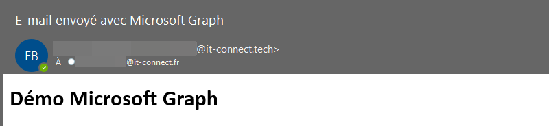 E-mail envoyé avec PowerShell et Microsoft Graph