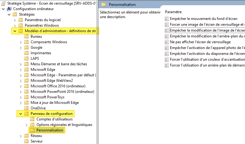 GPO - Ecran de verrouillage Windows Enterprise