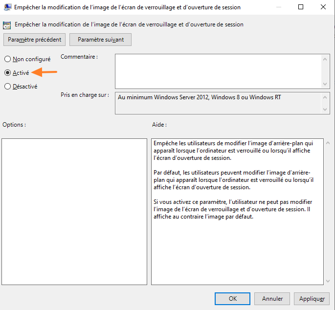 GPO - Empêcher modification écran verrouillage Windows