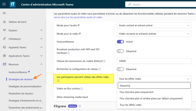 Microsoft Teams - Désactiver les arrières-plans animés