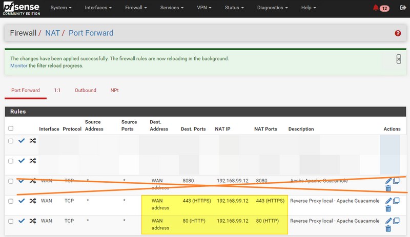 Pfsense - NAT - Apache Guacamole