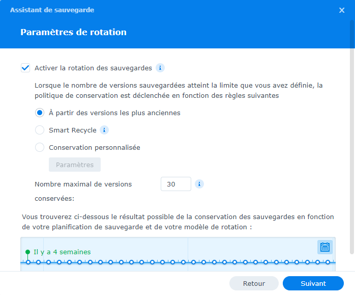 Rotation des sauvegardes Docker Synology