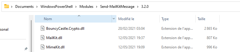 Module PowerShell avec MailKit et MimeKit