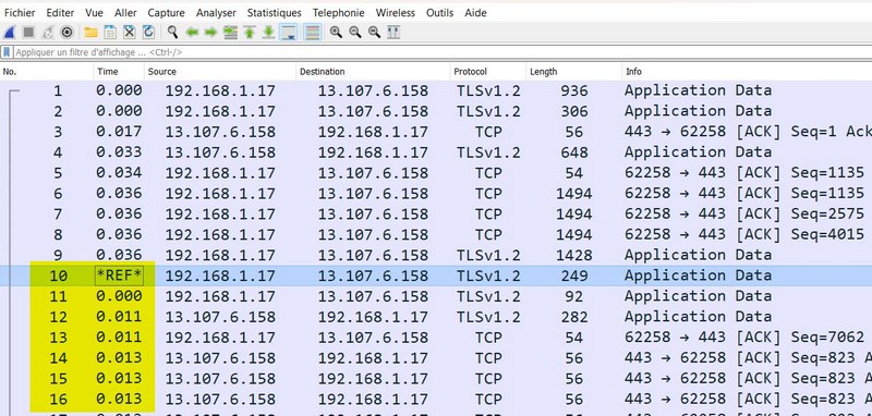 Wireshark - Temps de référence