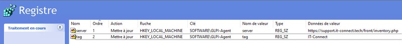 Agent GLPI - GPO - Registre - Valeurs