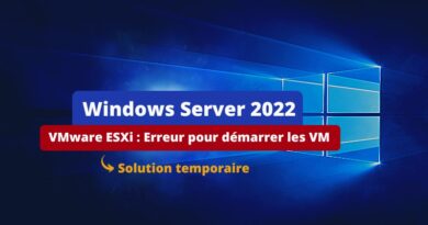 Ecran bleu VM Windows Server 2022 sous VMware ESXi (KB5031364) - Solution temporaire