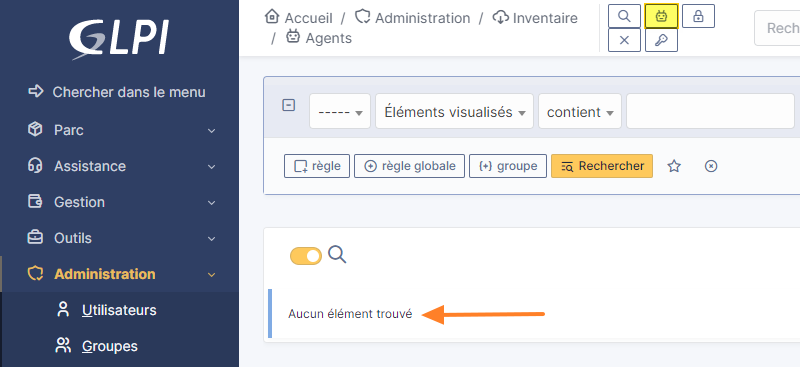 GLPI 10 - Aucun agent