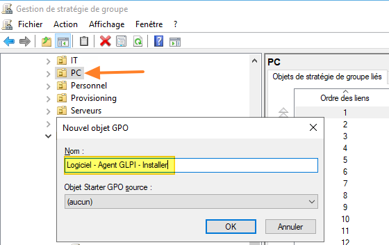 GPO pour agent GLPI 10